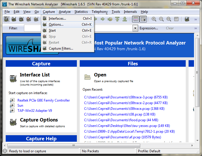 Wireshark rpcapd