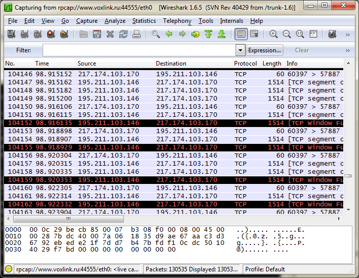 Wireshark rpcapd